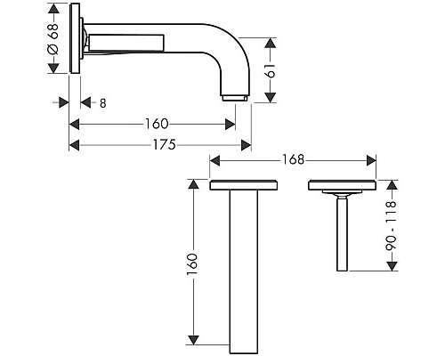 Заказать Смеситель для раковины с выпуском Axor Citterio 39113000 в магазине сантехники Santeh-Crystal.ru