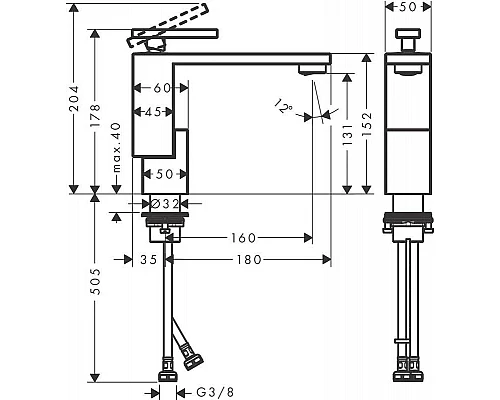 Купить Смеситель для раковины с донным клапаном Axor Edge 46010000 в магазине сантехники Santeh-Crystal.ru