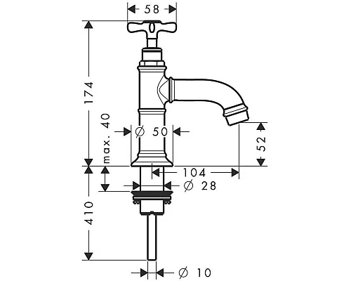 Купить Кран для холодной воды Axor Montreux 16530000 в магазине сантехники Santeh-Crystal.ru