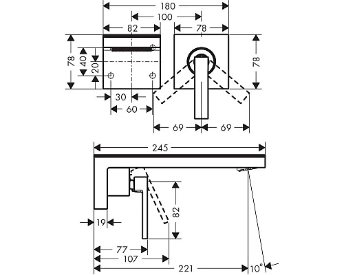 Заказать Смеситель для раковины с выпуском Axor MyEdition 47060000 в магазине сантехники Santeh-Crystal.ru
