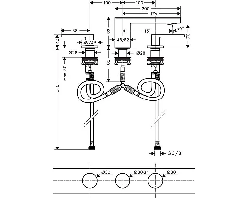 Купить Смеситель для раковины с донным клапаном Axor MyEdition 47050000 в магазине сантехники Santeh-Crystal.ru
