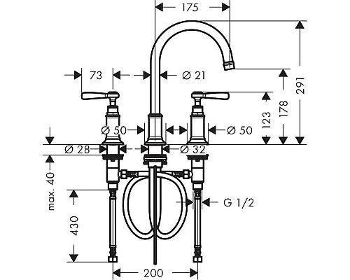 Купить Смеситель для раковины с донным клапаном Axor Montreux 16514820 в магазине сантехники Santeh-Crystal.ru