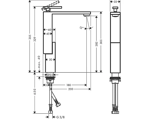 Приобрести Смеситель для раковины с донным клапаном Axor Edge 46030000 в магазине сантехники Santeh-Crystal.ru