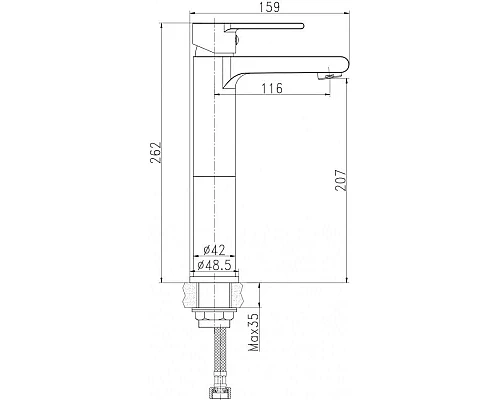 Купить Смеситель для раковины с донным клапаном Cersanit Brasko Black A63111 в магазине сантехники Santeh-Crystal.ru