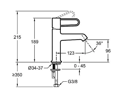 Заказать Смеситель для раковины без донного клапана Jacob Delafon Odeon Rive Gauche E21029-BL-CP в магазине сантехники Santeh-Crystal.ru