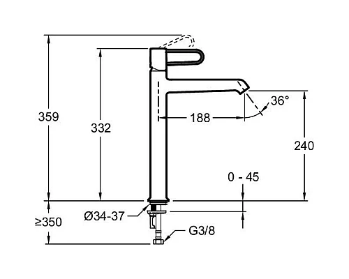 Приобрести Смеситель для раковины без донного клапана Jacob Delafon Odeon Rive Gauche E21031-GLD-00 в магазине сантехники Santeh-Crystal.ru