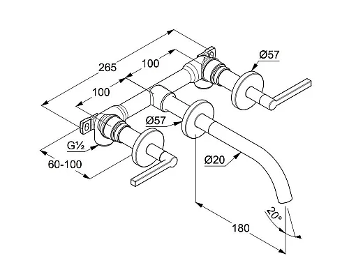 Приобрести Смеситель для раковины без донного клапана Kludi Nova Fonte Puristic 201443915 в магазине сантехники Santeh-Crystal.ru