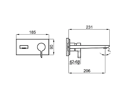 Приобрести Смеситель для раковины без донного клапана Noken Oxo N113700081 в магазине сантехники Santeh-Crystal.ru