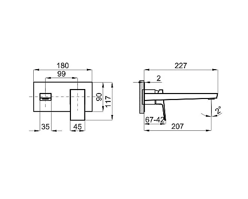 Заказать Смеситель для раковины без донного клапана Noken Square N186490039 в магазине сантехники Santeh-Crystal.ru