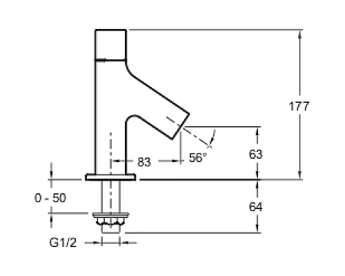 Заказать Кран для холодной воды Jacob Delafon Talan E10092RU-CP в магазине сантехники Santeh-Crystal.ru