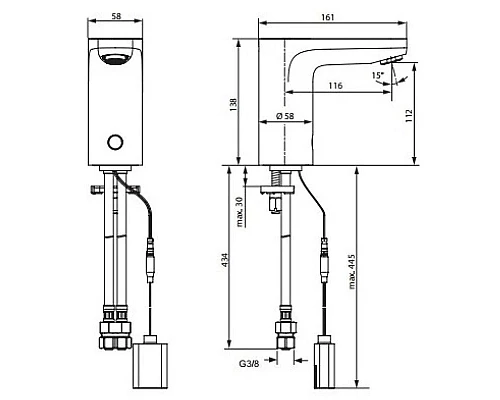 Заказать Инфракрасная электроника для раковины без смешивания Ideal Standard Ceraplus A6144AA в магазине сантехники Santeh-Crystal.ru