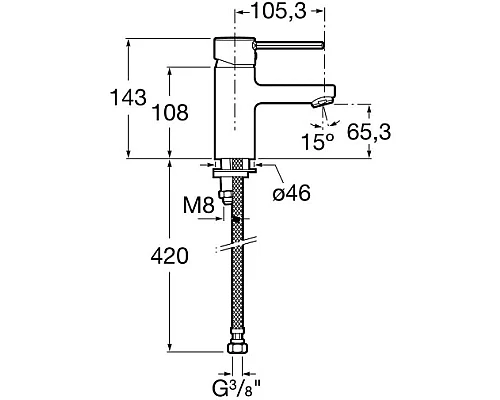 Заказать Смеситель для раковины без донного клапана Roca Targa 5A3260C0M в магазине сантехники Santeh-Crystal.ru