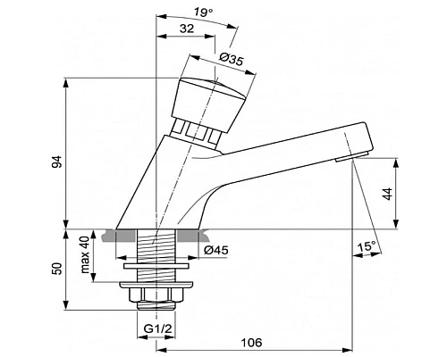 Заказать Кран для холодной воды Ideal Standard Alpha A1328AA в магазине сантехники Santeh-Crystal.ru