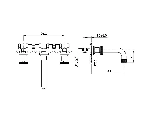 Приобрести Смеситель для раковины без донного клапана Nicolazzi Arena 3307CR44 в магазине сантехники Santeh-Crystal.ru