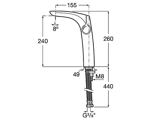 Купить Смеситель для раковины с донным клапаном Roca Insignia 5A3A3AC00 в магазине сантехники Santeh-Crystal.ru