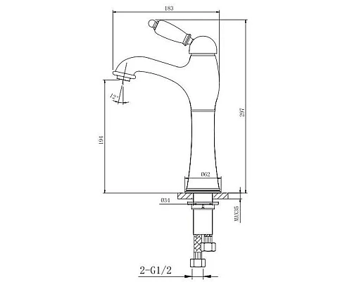 Приобрести Смеситель для раковины с донным клапаном Caprigo Adria Uno Black Edition 02B-525-vot в магазине сантехники Santeh-Crystal.ru