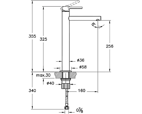 Заказать Смеситель для раковины без донного клапана VitrA Origin A4255836 в магазине сантехники Santeh-Crystal.ru