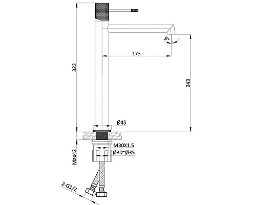 Приобрести Смеситель для раковины без донного клапана Vincea Desire VBF-1D2GM в магазине сантехники Santeh-Crystal.ru