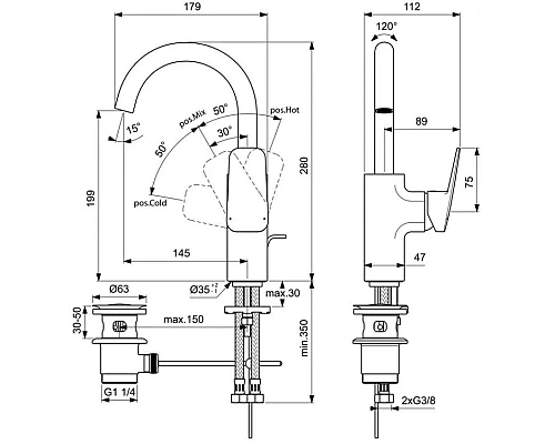 Купить Смеситель для раковины с донным клапаном Ideal Standard Ceraplan BD235AA в магазине сантехники Santeh-Crystal.ru