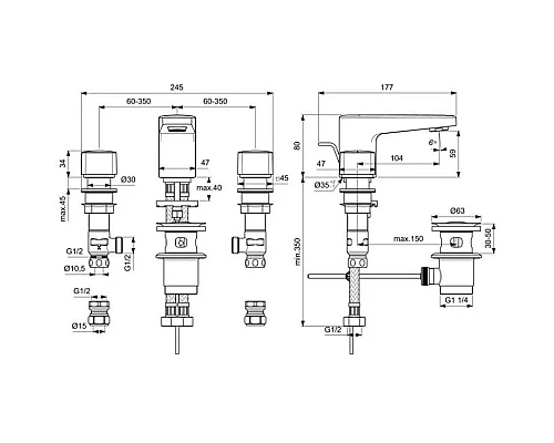 Приобрести Смеситель для раковины с донным клапаном Ideal Standard Ceraplan BD243AA в магазине сантехники Santeh-Crystal.ru