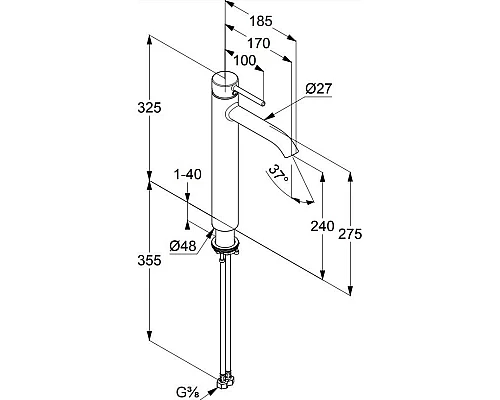 Заказать Смеситель для раковины без донного клапана Kludi Bozz 382865376 в магазине сантехники Santeh-Crystal.ru