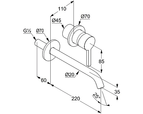 Приобрести Смеситель для раковины без донного клапана Kludi Nova Fonte Pura 202455315 в магазине сантехники Santeh-Crystal.ru