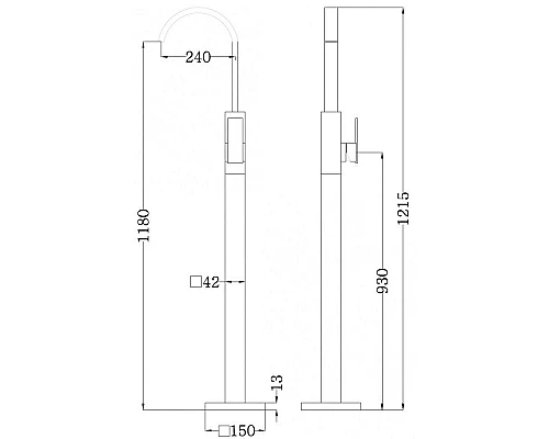 Купить Смеситель напольный для раковины Abber Wasserfall AF8640B в магазине сантехники Santeh-Crystal.ru