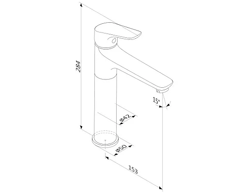 Приобрести Смеситель для раковины без донного клапана Damixa Jupiter 770250301 в магазине сантехники Santeh-Crystal.ru