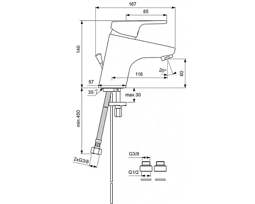 Заказать Смеситель для умывальника Vidima Видима Джой BA071AA в магазине сантехники Santeh-Crystal.ru
