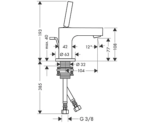Заказать Смеситель для раковины с донным клапаном Axor Citterio 39015000 в магазине сантехники Santeh-Crystal.ru