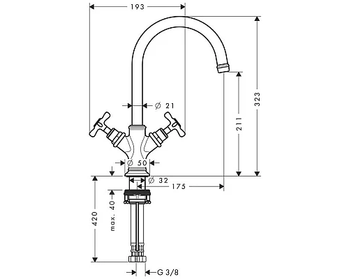 Заказать Смеситель для раковины с донным клапаном Axor Montreux 16502000 в магазине сантехники Santeh-Crystal.ru