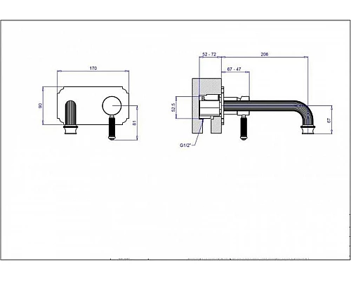 Приобрести Встраиваемый смеситель на раковину бронза Cezares Olimp OLIMP-BLSM2-02-L в магазине сантехники Santeh-Crystal.ru
