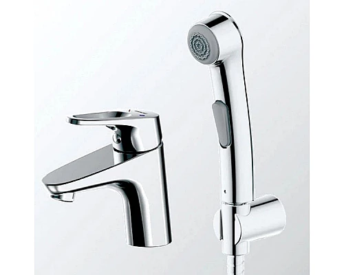 Заказать Смеситель для раковины с гигиеническим душем Bravat Drop-D F148162C-1 в магазине сантехники Santeh-Crystal.ru