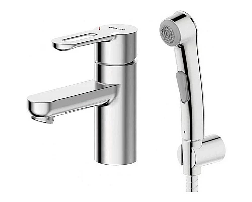 Приобрести Смеситель для раковины с гигиеническим душем Bravat Stream-D F137163C-1 в магазине сантехники Santeh-Crystal.ru
