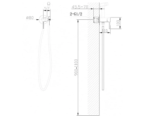 Купить Гигиенический комплект Abber Wasser Kreis AF8125B в магазине сантехники Santeh-Crystal.ru