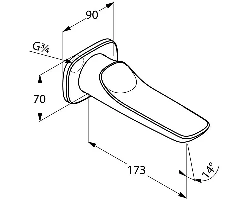 Заказать Излив для ванны 17,5 см Kludi Ambienta 5350505 в магазине сантехники Santeh-Crystal.ru