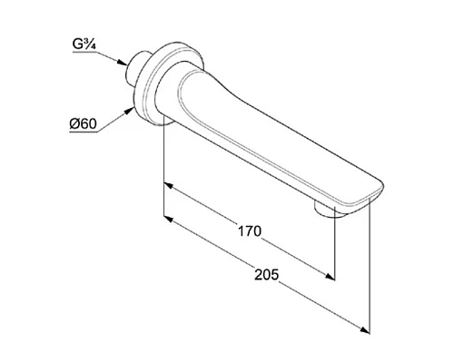 Приобрести Излив для ванны 170 мм Kludi Balance 5250305 в магазине сантехники Santeh-Crystal.ru