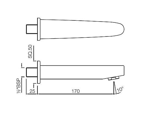 Заказать Излив для ванны 170 мм Jaquar Vignette Prime SPJ-CHR-81429 в магазине сантехники Santeh-Crystal.ru