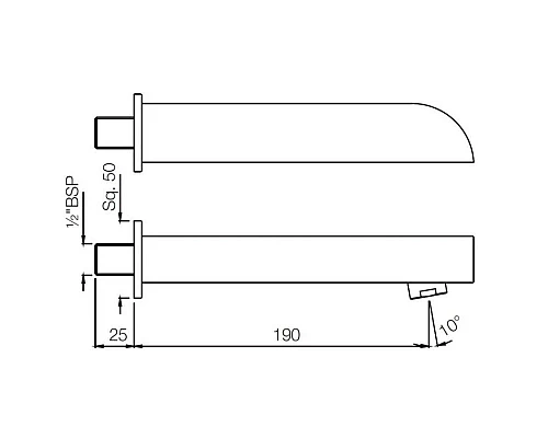 Купить Излив для ванны 190 мм Jaquar Alive SPJ-CHR-85429 в магазине сантехники Santeh-Crystal.ru