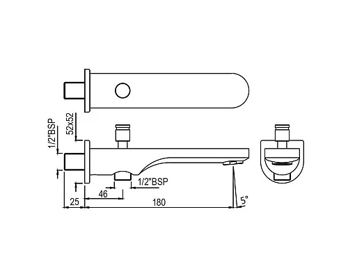 Купить Излив для ванны 180 мм Jaquar Ornamix Prime SPJ-CHR-10463PM в магазине сантехники Santeh-Crystal.ru