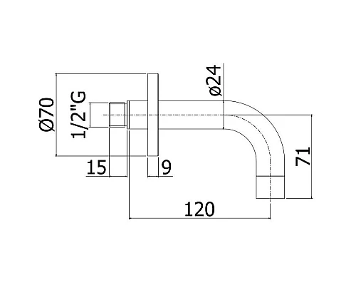 Заказать Излив для ванны 120 мм Paffoni ZBOC140NO в магазине сантехники Santeh-Crystal.ru