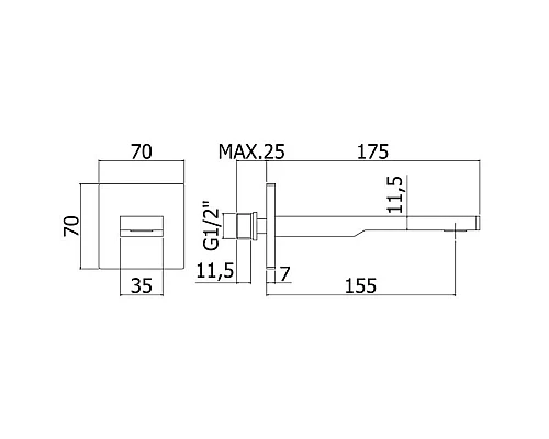 Заказать Излив для ванны 155 мм Paffoni Tango ZBOC120NO в магазине сантехники Santeh-Crystal.ru