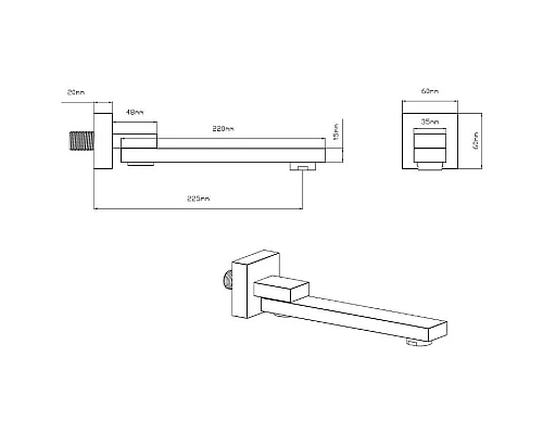 Приобрести Излив для ванны 225 мм Vincea VSWS-41CH в магазине сантехники Santeh-Crystal.ru