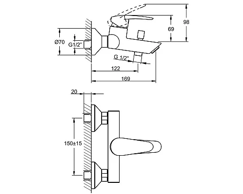 Купить Комплект смесителей (3 в 1) Vitra Dynamic S A49152EXP в магазине сантехники Santeh-Crystal.ru