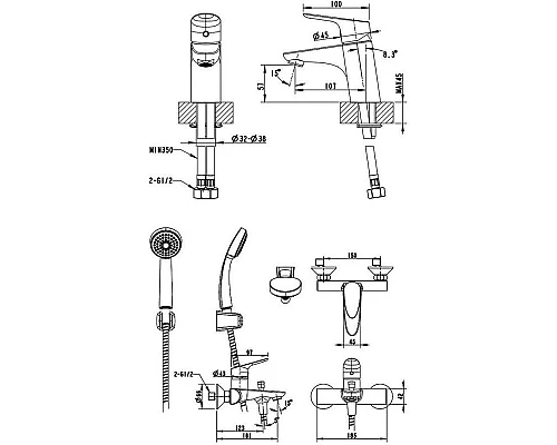 Приобрести Комплект смесителей Bravat Drop F00308C в магазине сантехники Santeh-Crystal.ru