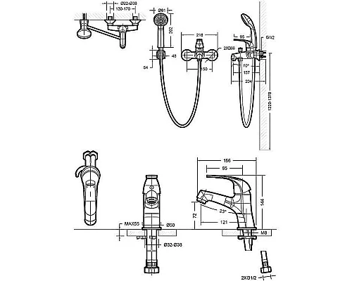 Приобрести Комплект смесителей Bravat Fit F00315C в магазине сантехники Santeh-Crystal.ru