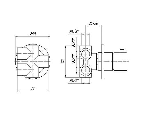 Купить Переключатель на 4 положения Migliore Fortis ML.FRT-RIC5228.CR в магазине сантехники Santeh-Crystal.ru