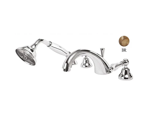 Купить Смеситель на борт ванны бронза, ручки Swarovski Cezares Diamond DIAMOND-BVD-02-Sw в магазине сантехники Santeh-Crystal.ru