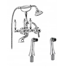 Смеситель на борт ванны с ручным душем хром, ручки Swarovski Cezares Diamond DIAMOND-PBV-01-Sw