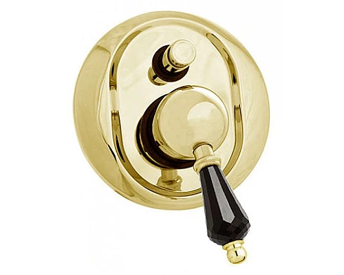 Купить Встраиваемый смеситель для ванны золото 24 карат, ручка Swarovski Nero Cezares Vintage VINTAGE-VDIM-03/24-Sw-N в магазине сантехники Santeh-Crystal.ru